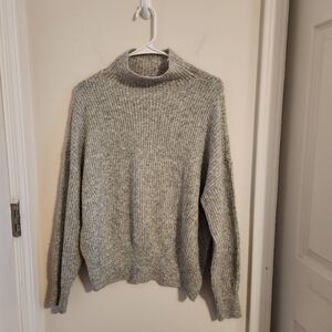 Marled Gray Women's Turtleneck Sweater Medium